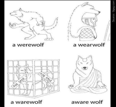 Werewolf Wearwolf Warewolf Aware Wolf Top Funny Funny Posts