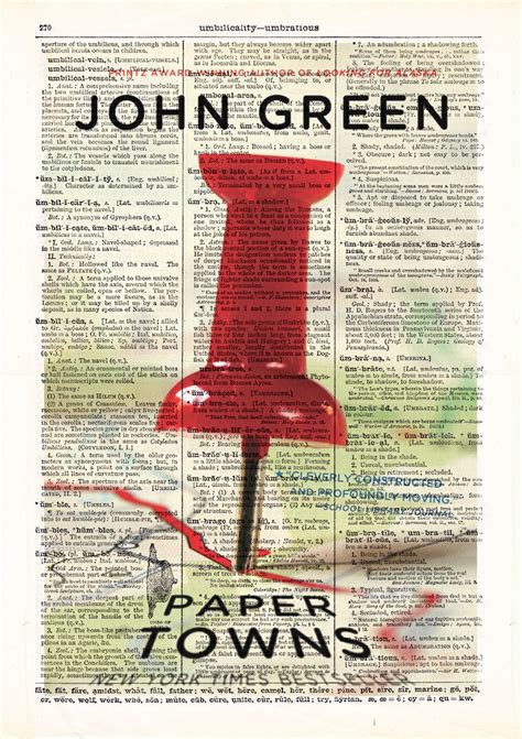 Paper Towns By John Green Book Cover Art Print Etsy