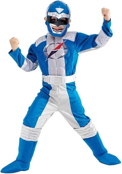 Disfraz De Power Ranger Azul Amazones Ropa Y Accesorios
