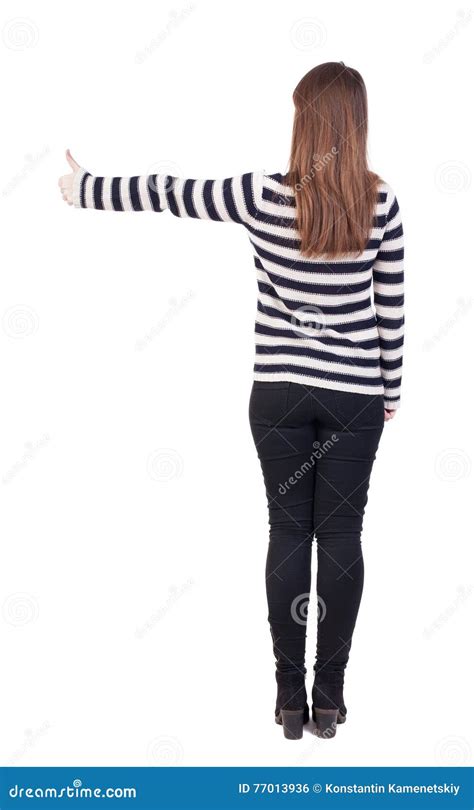 Back View Of Pointing Woman Stock Photo Image Of Beautiful Pointing