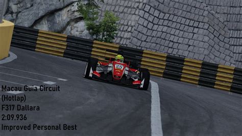 Improved Personal Best Assetto Corsa Dallara F Macau GP Mod