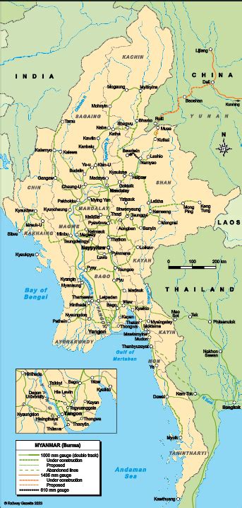Myanmar Country Map Country Profile Railway Gazette International