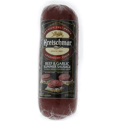It's great for snacks with chunks of cheese on the side. Kretschmar Premium Deli Beef & Garlic Smoked Summer Sausage | Buehler's