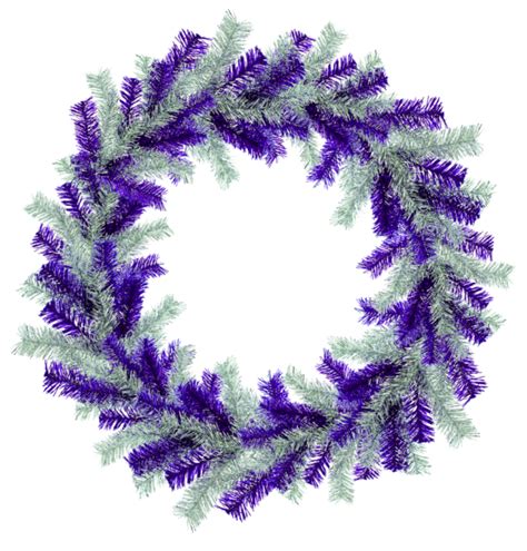 18 Tinsel Christmas Wreath Purple And Silver Hand Made Artificial Pvc