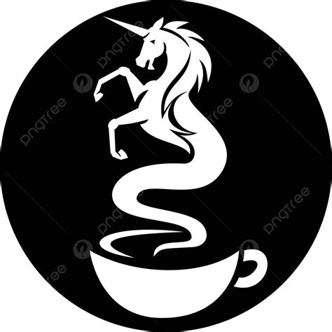 Unicorn Coffee Smoke Cup Retro Circle Cup Vintage Inspired Horn Vector