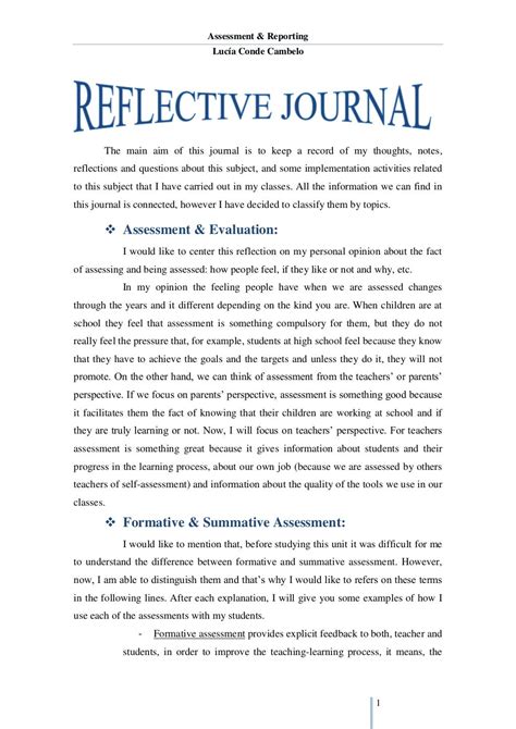 Reflective Journal Unit 1
