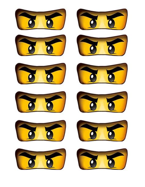 Let's change the world together. Lego ninjago eyes cutout for birthday party balloons, cake, cupcakes, water bottles, etc. | Lego ...
