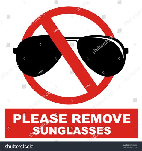 No Sunglasses Signage Vector Stock Vector Royalty Free 689644522