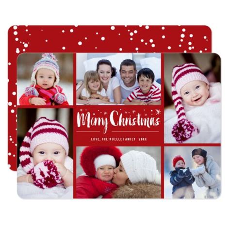 Check spelling or type a new query. Merry Christmas Stars Holiday Photo Collage Card | Zazzle
