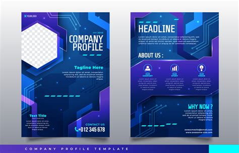Technology Company Profile Template 20364615 Vector Art At Vecteezy
