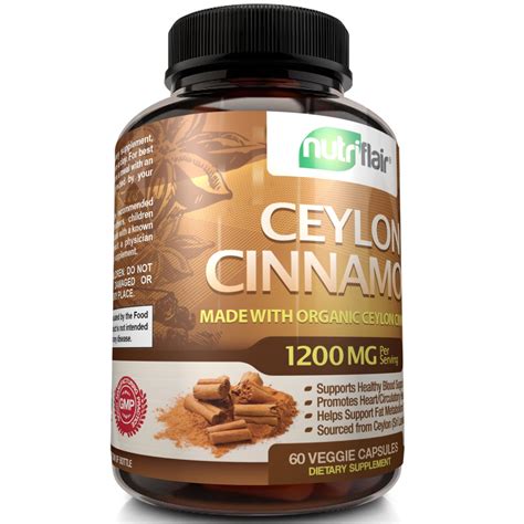 Nutriflair Ceylon Cinnamon Made With Organic Ceylon Cinnamon 1200mg