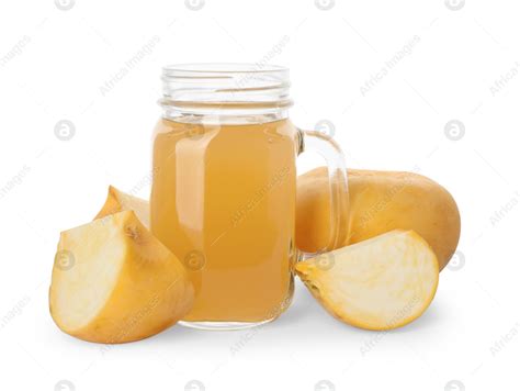 Freshly Made Turnip Juice On White Background Stock Photo Download