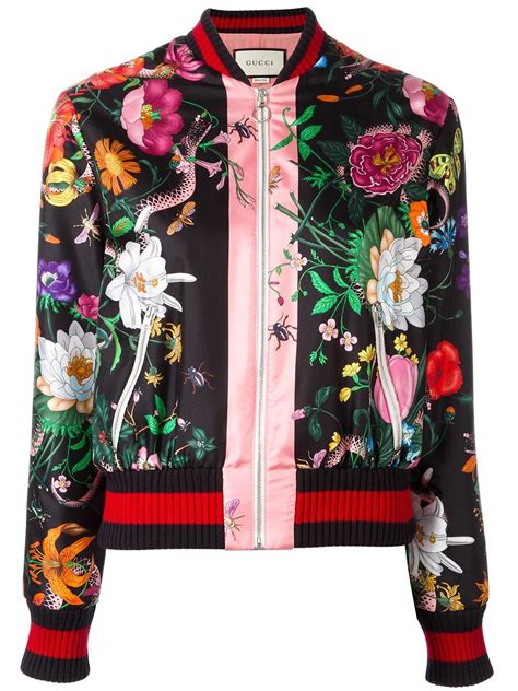 Gucci Floral Print Bomber Jacket Lyst