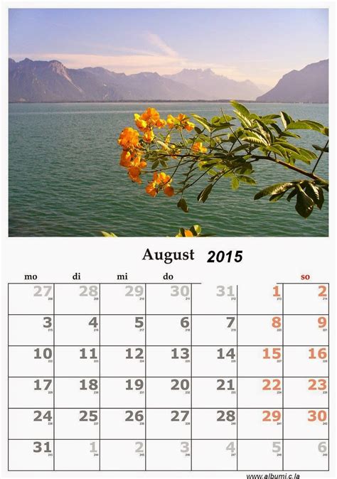 Kalender 2015 August Calendars Kalendar Calendario