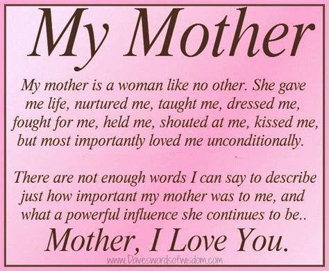 My Mother Love Quotes Quotesgram