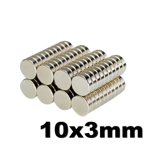 10pcs Fridge Magnet 10x3mm N35 Small Round Super Strong Powerful