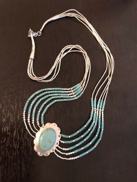 Liquid Silver Strands Multiple Turquoise Beads Stones Necklace Indian