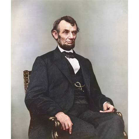 Painting Of President Abraham Lincoln Sitting In Chair Poster Print By