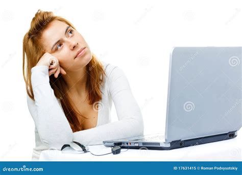 Business Lady Frustrated With Her Computer Stock Image Image Of