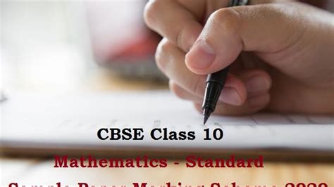 Cbse Marking Scheme For Class 10th Standard Maths Sample Paper 2020 Check Answer Hints And Cbse