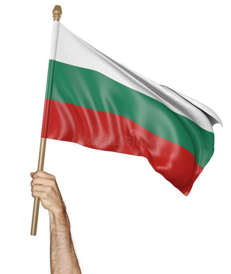 Hand Proudly Waving The National Flag Of Bulgaria Stock Illustration
