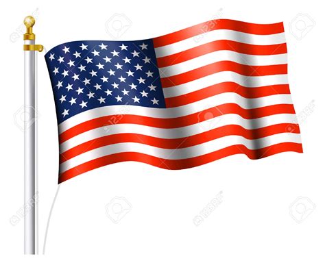 Usa Flag On Pole Clip Art Library
