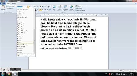 Wordpad Bei Windows 7 Youtube