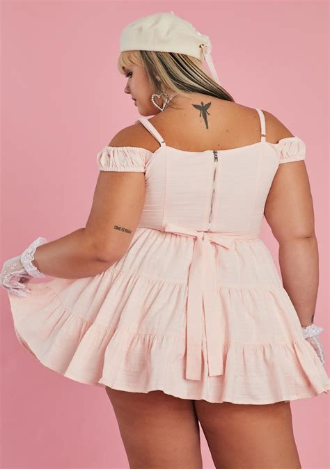 Sugar Thrillz Plus Size Babydoll Corset Dress Pink Dolls Kill