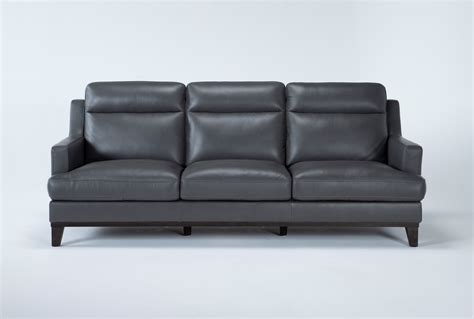 Next Sofa Grey Leather Baci Living Room