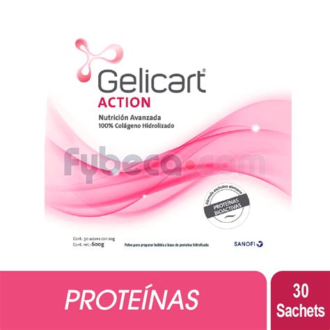 Colágeno Hidrolizado Gelicart Action 20 G Sobres Unidad Fybeca