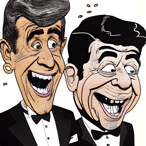 Dean Martin And Jerry Lewis Vintage Caricature · Creative Fabrica