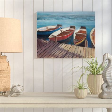 Longshore Tides Row Boat Painting Print On Wrapped Canvas Wayfair
