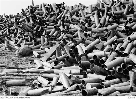 A Dump Of Empty 18 Pounder Shell Cases At Birr Cross Roads It