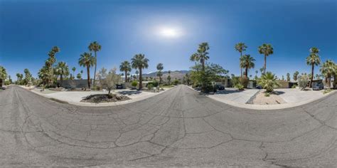 Palm Lined Street In Palm Springs California Hdri Maps And Backplates