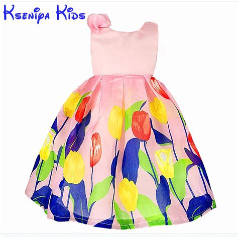 Kseniya Kids Bohemian Pink Princess Girl Dress Flowers Summer Baby