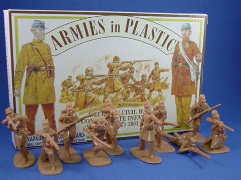 Armies In Plastic 54mm Civil War Confederate Infantry 20 Figures In
