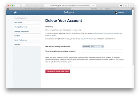 If you'd like to delete a different account: How to Delete an Instagram Account Permanently