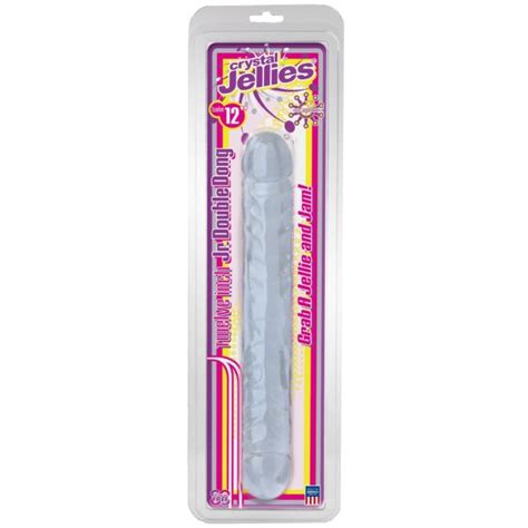 Doc Johnsons 12 Crystal Jellies Jr Double Ended Dong Dildo Bendable