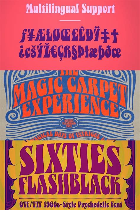 Sixties Flashback Psychedelic Font Psychedelic Retro Graphics