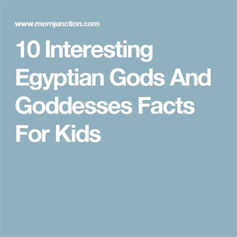 10 Interesting Facts About Egyptian Gods And Goddesses Egyptian Gods