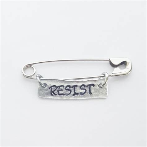 Resist Safety Pin Etsy Safety Pin Etsy Hand Stamped
