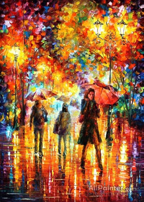Leonid Afremov Hesitation Of The Rain Oil Painting Reproductions For
