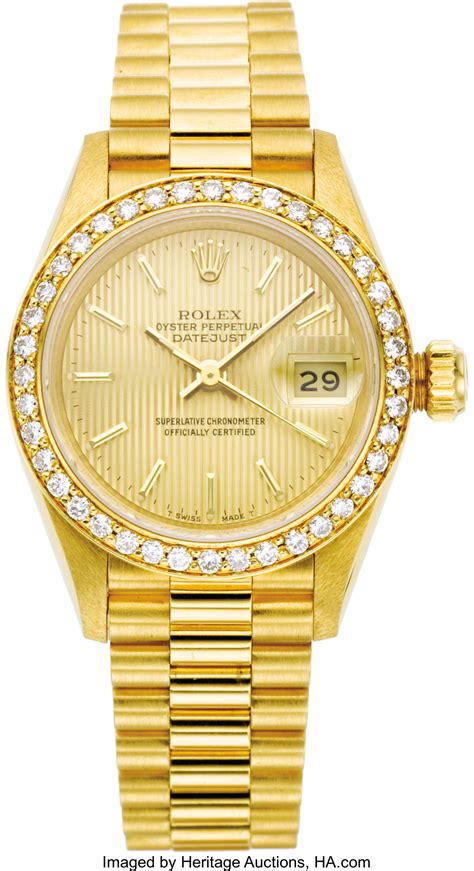 Rolex Ladys Diamond Gold Oyster Perpetual Datejust Bracelet Lot