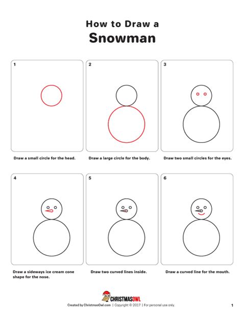 How To Draw A Snowman Step By Step