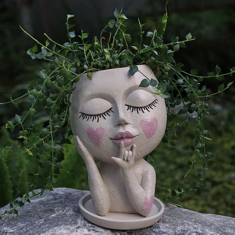 Face Flower Pots Head Planter Cute Resin Face Nepal Ubuy