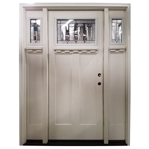 Brigantine White Exterior Fiberglass Door With 2 Sidelites Right