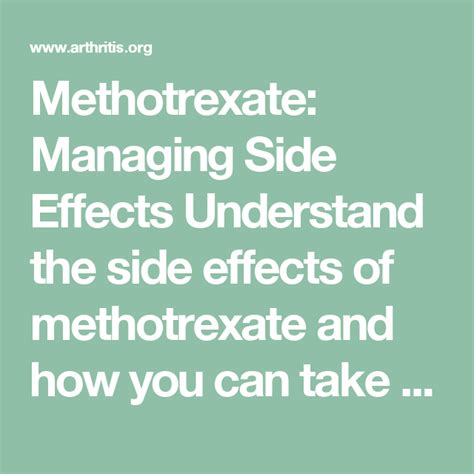 Methotrexate Managing Side Effects Understand The Side Effects Of