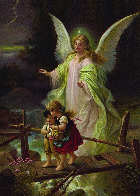 Guardian Angel With Children On Bridge Print 5x7 Heiliger Schutzengel