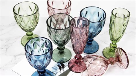 customized personalised wedding mc crystal glass green colored water glasses glassware in yiwu