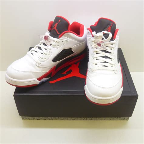 開放倉庫 【中古】nike ナイキ Air Jordan 5 Retoro Low Whitefire Red Black 295cm